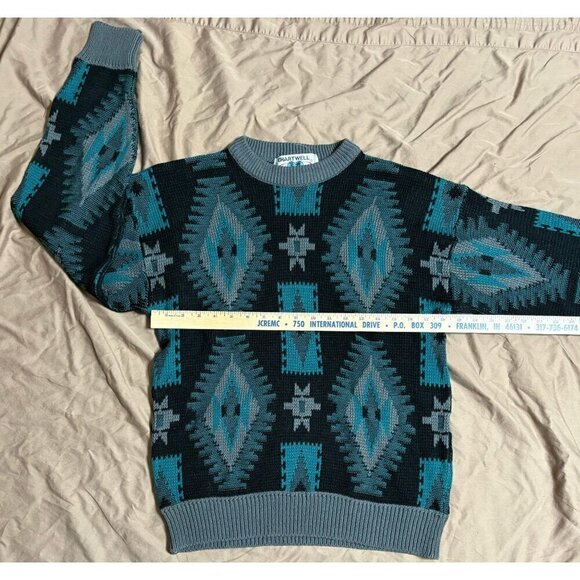 Vtg Chartwell Southwestern 3D Knit Sweater Pullover Grandpa Grunge Men's Large - Picture 4 of 8
